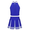 thumbnail image 2 of Ocealan Uniforme de Cheerleading pour Filles Sans Manches avec Jupe Plissée Ensemble Costume Bleu&Blanc 12, 2 of 7