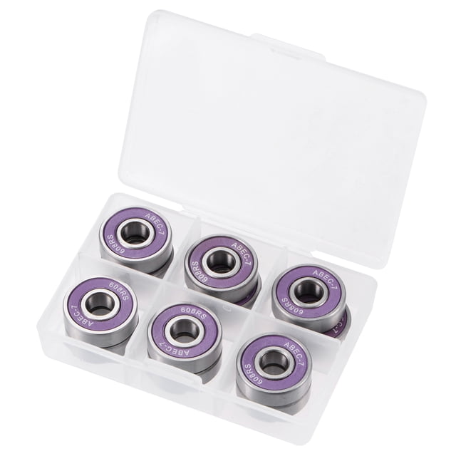 Uxcell Roulements à Billes ABEC7 pour Planche à Roulettes Patins à Roues Alignées 12 Pcs Violet ABEC-7