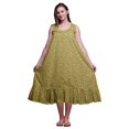 thumbnail image 1 of Bimba Vert Olive3 Fleur Aquarelle Mi-Mollet Vêtement de Nuit Femme Coton Imprimé Sans Manches Robe de Nuit Maxi Taille Très Grande, 1 of 6