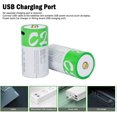thumbnail image 3 of USB C Lithium ion Rechargeable Battery, 1.5V 5000mWh Rechargeable C Battery, 2.5 H Fast Charge, 1200 Cycle with Type C Port Cable, Constant Output,4-Pack, 3 of 8