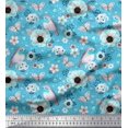 thumbnail image 1 of Soimoi Velvet Fabric Robin,Butterfly & Anemone Floral Print Fabric by The Yard 58 Inch Wide, 1 of 3