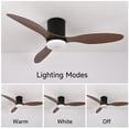 thumbnail image 2 of 52 Inch Smart Ceiling Fan with Light, Remote & App Control, 6 Speeds, Dimmable LED, Quiet DC Motor, Low Profile for Bedroom Living Room, 2 of 10