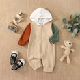 thumbnail image 4 of Fortune Combinaison pour Bébé Garçon d'Automne, Manches Longues, Patchwork, à Capuche, à Fermeture Éclair, 4 of 9