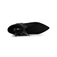 thumbnail image 4 of BLISSFUL STEP Women's Fringe Pointed Toe Stiletto Heel Ankle Boot Black 7, 4 of 7