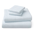 thumbnail image 1 of Mainstays Kids Microfiber Bed Sheet Set, Queen, Aqua Stripe, 4 Pieces, 1 of 8