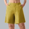 thumbnail image 1 of Ovticza Bermudas pour Femmes Séchage Rapide Légers Shorts en Lin Golf Randonnée Voyage Shorts Jaune TG, 1 of 5