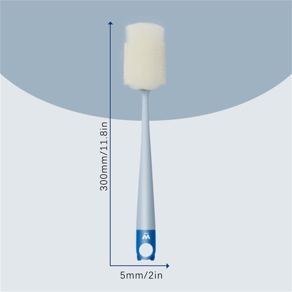 Brosse de Nettoyage pour Bouteilles pour Tasses, Bouteilles, Bouteilles de Sport et Biberons avec Tête en Éponge Remplaçable et Long Manche