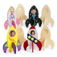 thumbnail image 3 of 6PCS Picture Frame Wooden DIY Rocket Shape Unfinished Craft Frame Photo Frame, 3 of 10