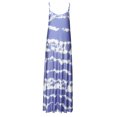 thumbnail image 2 of Daeful Robes Maxi Teinture sur Nœuds Longue Robe Sans Manches Robe d'Été Dames Kaftan Ample Col en V Bleu Paon m, 2 of 6