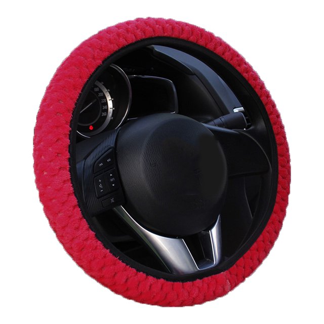Universal Soft Warm Plush Car Steering Wheel Universal Steering Cover Elastic Automobiles Auto Steering-Wheel Case Protector