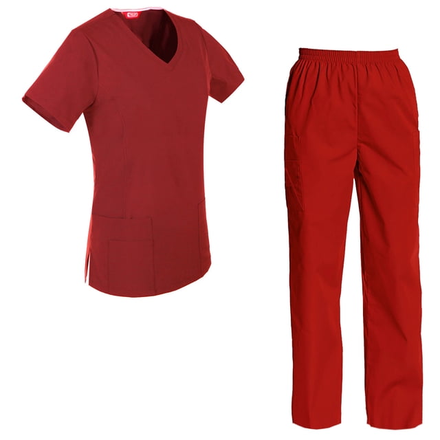 Women's Scrubs Set Scrub Top and Pants Scrubs Set