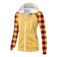 thumbnail image 4 of Chbgutlmr Sweatshirt for Women Raglan Long Sleeve Casual Plaid Jackets Drawstring Zip up Hoodies Pockets, 4 of 8