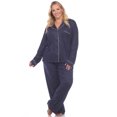 thumbnail image 1 of White Mark Women's Polka Dots Long Sleeve Button-Down Pajama Set, 1 of 5