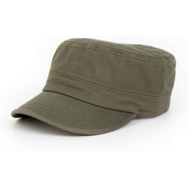 ORUYROP Classic Cotton Flat Top Military Cadet Cap,Army Hat