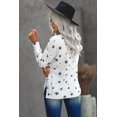 thumbnail image 3 of Women's White Round Neck Star Print Long Sleeve Top, 3 of 22