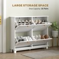 thumbnail image 4 of HOMCOM Armoire à Chaussures Étroite avec 4 Tiroirs Basculants 5 Pieds pour Entrée Blanc, 4 of 10