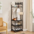 thumbnail image 1 of LSLJS Coat Rack Freestanding Closet Organizer Hall Tree with 2 Storage Shelves Corner Storage Organizer for Entryway Bedroom Home Accessories Gifts for Women/Men, 1 of 9
