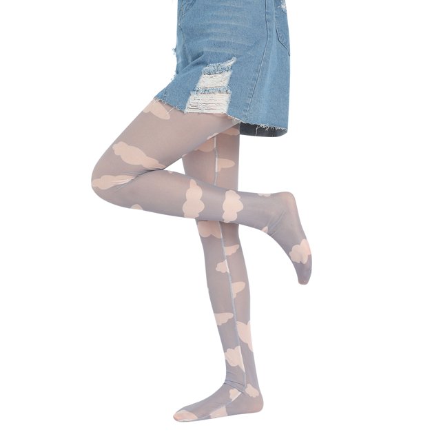 Gupgi Collants Transparents Imprimés pour Femme Y2k E-Girl Étourdissements