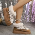 thumbnail image 4 of Bottes pour Femmes, Décontractées, à la Mode, Polyvalentes, Talon Épais, Tige Courte, Semelle Épaisse, Bout Rond, à Bride, Chaudes, Bottes pour Femmes, 4 of 9