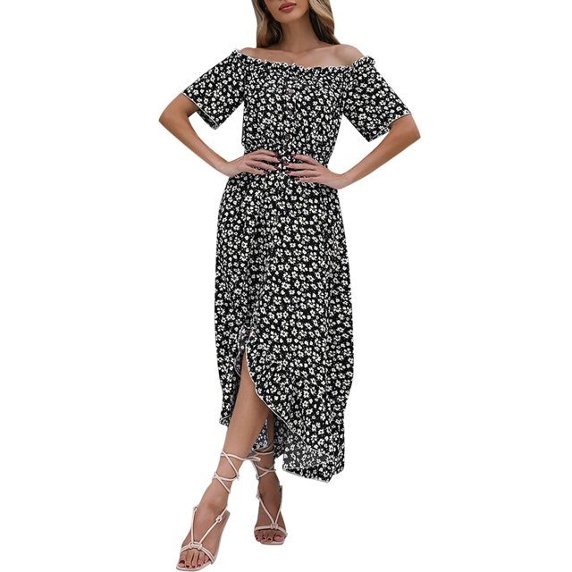 Ketyyh-chn99 Robes pour Femmes Grande Taille Décontractées de Plage, Combinaisons, Manches à Volants, Shorts, Robe Courte Noire, TG