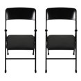 thumbnail image 2 of Miangastore Black PVC Miniature Folding Chair for Decoration Smooth Surface Realistic Look 2 Pcs, 2 of 8