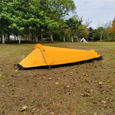 Camping Tent Single Person Lightweight Waterproof Portable Outdoor Sleeping Bag for Backpackers Yelllow