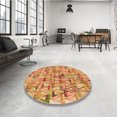 thumbnail image 4 of Ahgly Company Tapis d'Intérieur Rectangulaire Transitionnel Orange Lavable à la Machine, 8 Pieds x 10 Pieds, 4 of 7