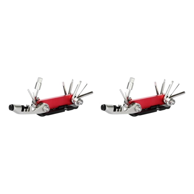 relayinert Ensemble de Réparation de Vélo 15 en 1 Portable Outil de Réparation de Cyclisme Multifonction Léger Pliant Clé à Douille Hexagonale Rouge 2 Pcs
