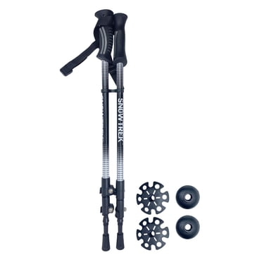 SNOWTREK Collapsible Trekking Hiking Poles - Pair of Adjustable Aluminum Walking Sticks