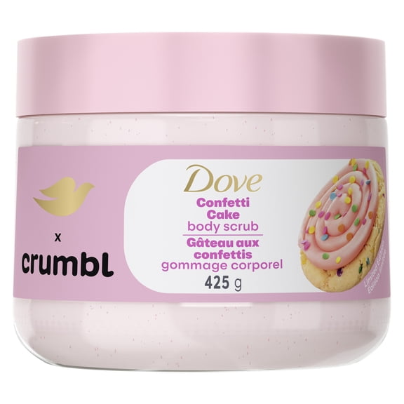 Dove Crumbl Gommage Corporel Exfoliant Gâteau aux Confettis, 425 g | Édition Limitée