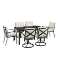 thumbnail image 1 of Crosley Furniture Kaplan 7 Piece Metal Outdoor Dining Set in Oatmeal, 1 of 20