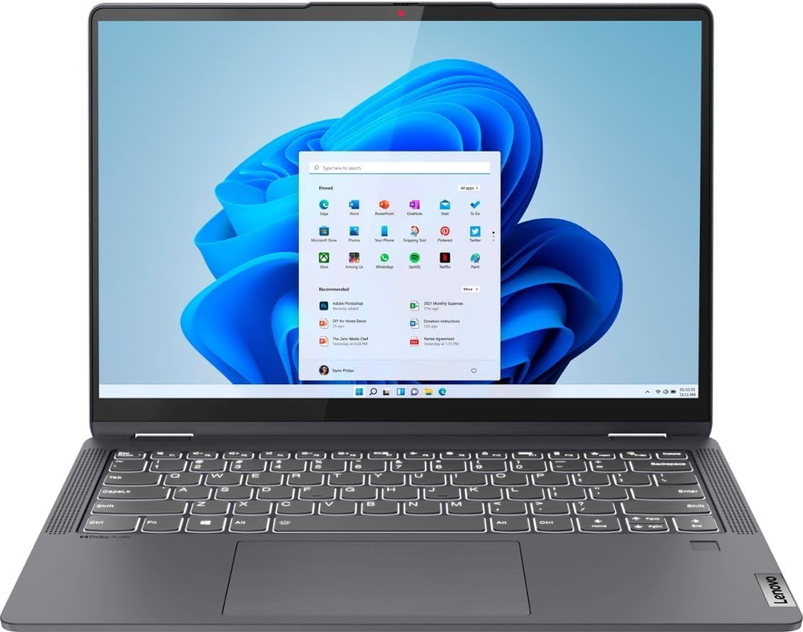 Refurbished (Good) Lenovo Flex 5 14 WUXGA 2-in-1 Touchscreen Laptop (Intel Core i3-1215U, 8GB RAM, 256GB SSD, Windows 11 S Mode) - Strom Grey (82R700L4US)