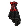 thumbnail image 3 of DPTALR Women's Lace Bow Tie Color Retro Medieval Ball Patchwork Puffy Skirt Set, 3 of 4