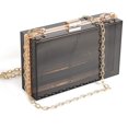 thumbnail image 1 of Women Clear Purse Acrylic Clear Clutch Bag, Shoulder Handbag With Removable Gold Chain Strap, 1 of 6