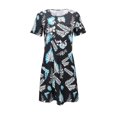 thumbnail image 2 of GZWYHT Robes d'Été, Robes pour Femmes 2025 Robe d'Été à Manches Courtes avec Poche Robe Décontractée Douce Midi, Robes Décontractées, Robe, Robes de Vacances L, 2 of 4