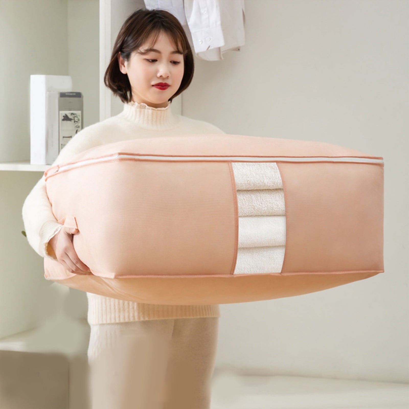 Sentmoon Large Clothing Storage Bags 100L Clothes Storage Bag Foldable Clothing Storage Bags With Zippers Clothes Bags For Storage Christmas Tree Storage Bag Fits Deals of the Day Clearance Prime