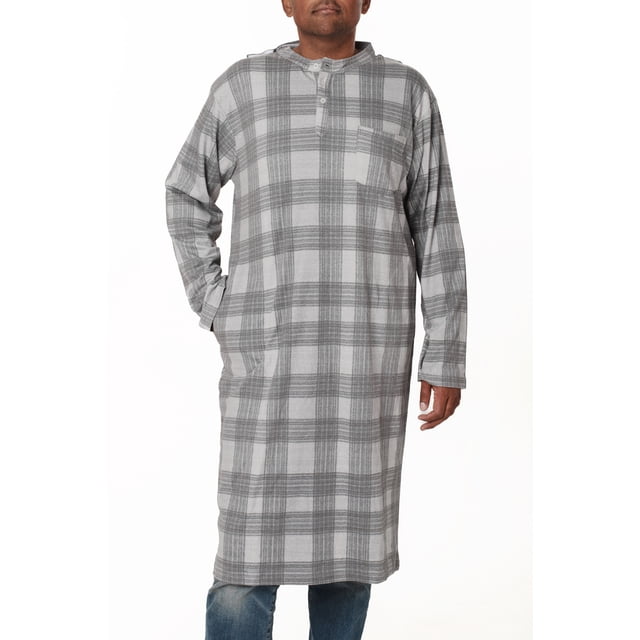 Robe à Carreaux Grise Adaptive à Dos Ouvert pour Homme