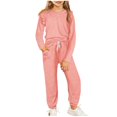 thumbnail image 2 of Kid Toddler Girl Clothes Bowknot Ruffle Sleeve Top + Floral Pants 2pc Fall Winter Outfit Set, 2 of 3