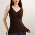 thumbnail image 2 of Yuyuzo Womens Tank Tops with Built in Bra Pajamas Vests V Neck Sleeveless Undershirts Soft Comfy Base Layer Top, 2 of 7