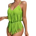 thumbnail image 1 of LSLJS Maillot de Bain Bikini une Pièce Rembourré Grande Taille Imprimé Superposé pour Femmes, 1 of 3