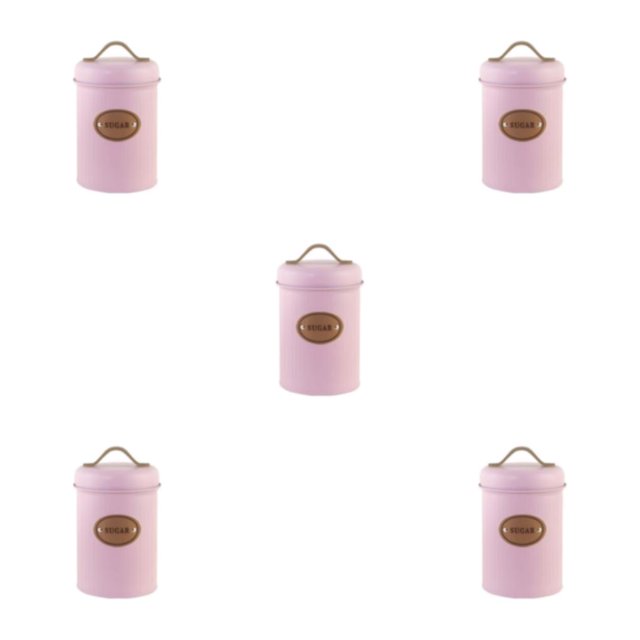 Wweixi Transparent Tea Jars For Storing And Displaying Favorite Tea Leaves Food Grade Metal Kitchen Storage Jars Jars Kitchen Pink sugar 5Set
