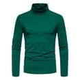 thumbnail image 1 of Chandails d'Automne Chandail à Enfiler pour Hommes Chandail à Col Roulé pour Hommes Manches Longues Col Roulé sous-Chandails Légers Chandail à Col Ras du Cou pour Femmes P-62 Vert G, 1 of 8