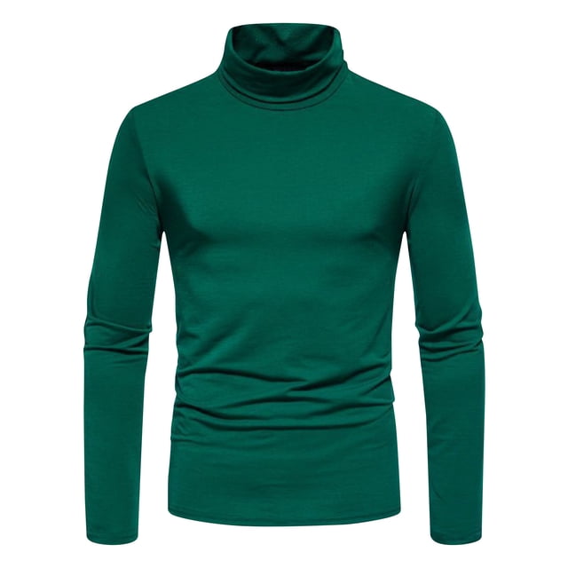 Chandails d'Automne Chandail à Enfiler pour Hommes Chandail à Col Roulé pour Hommes Manches Longues Col Roulé sous-Chandails Légers Chandail à Col Ras du Cou pour Femmes P-62 Vert G