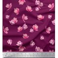 thumbnail image 1 of Soimoi Silk Fabric Magnolia Floral Fabric Prints by Yard 42 Inch Wide, 1 of 3