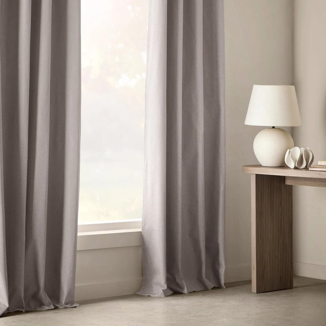 Bouclair Rideau Occultant en Chambray Gris Pâle 52x96 Po (132x244 cm)