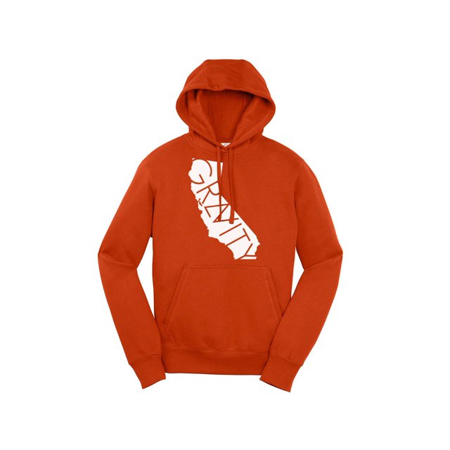 Gravity Trends Cali Hooded Pullover - White Logo - Deep Orange - M