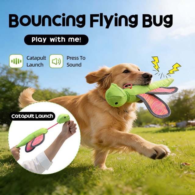 EGNMCR Interactive Launching Flying Dog Toy Launching Flying Dog Toy Training Interactive Dog Toy Launching Flying Dog Toy