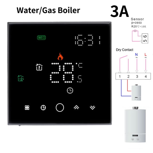 APP WiFi Smart Thermostat, Electric Floor Heating/ Water/Gas Boiler Temperature Remote Controller Temperature Controller ,Easy to Install