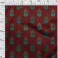 thumbnail image 2 of oneOone Cotton Poplin Maroon Fabric Floral & Paisley Block Craft Projects Decor Fabric Printed By The Yard 56 Inch Wide, 2 of 4