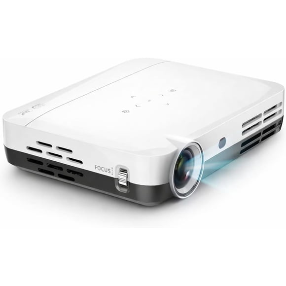 Boss Projecteur 7000 Lumens, Projecteur Intelligent Android 3D - Résolution 3840x2160, Écran de Projecteur Gratuit, Montage Gratuit, Écran 300 Pouces, Bluetooth et Wi-Fi - Cinéma Maison